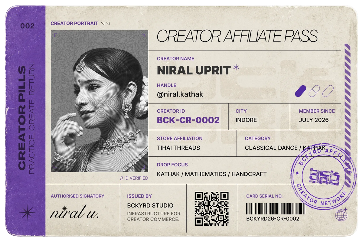 Niral Uprit creator ID back